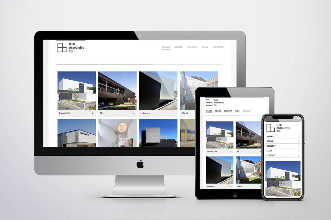 B + O Associates サイトリニューアルのキービジュアル