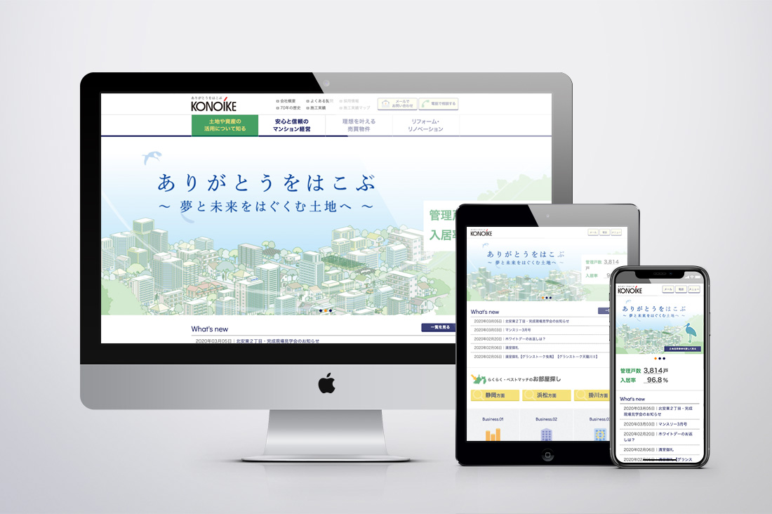 KONOIKE Co. サイトリニューアルのキービジュアル